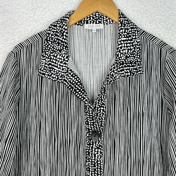 Habitat Tunic Top Size L‎ Textured Gray Artsy Minimalist Lagenlook Relaxed NWOT - Picture 2 of 14